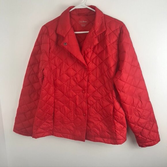 L.L. Bean Quilted Coral-Colour Light Jacket - Picture 3 of 6